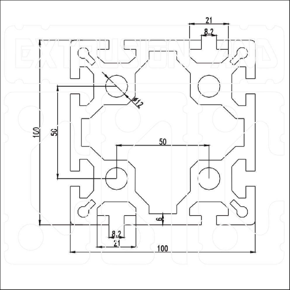 100100-8MM - Extrusion and CNC