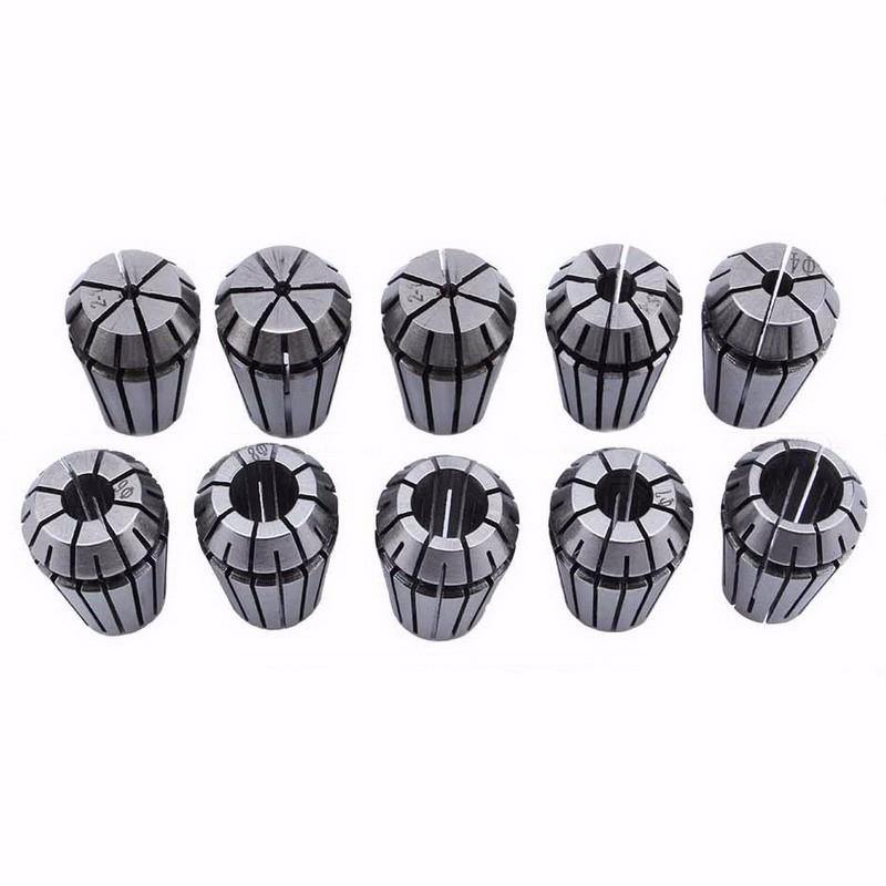 10Pcs ER16 1-10mm Spring Collet Set - Extrusion and CNC