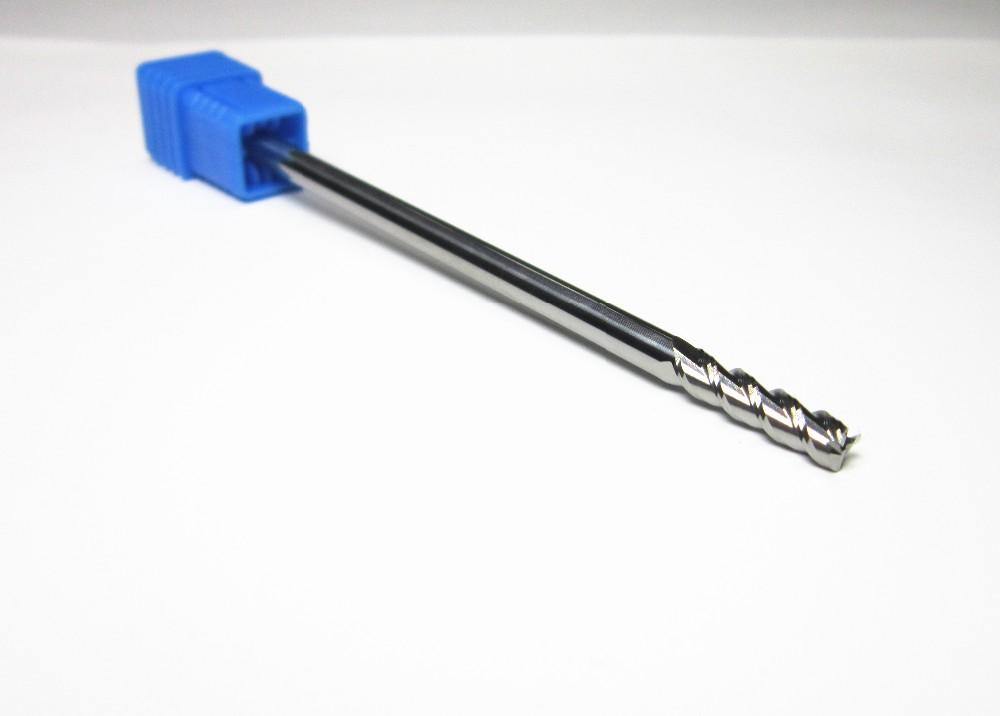 1PCS 4MM HRC45 3F for aluminium long shank L-100mm tungsten carbide end mills set bits - Extrusion and CNC