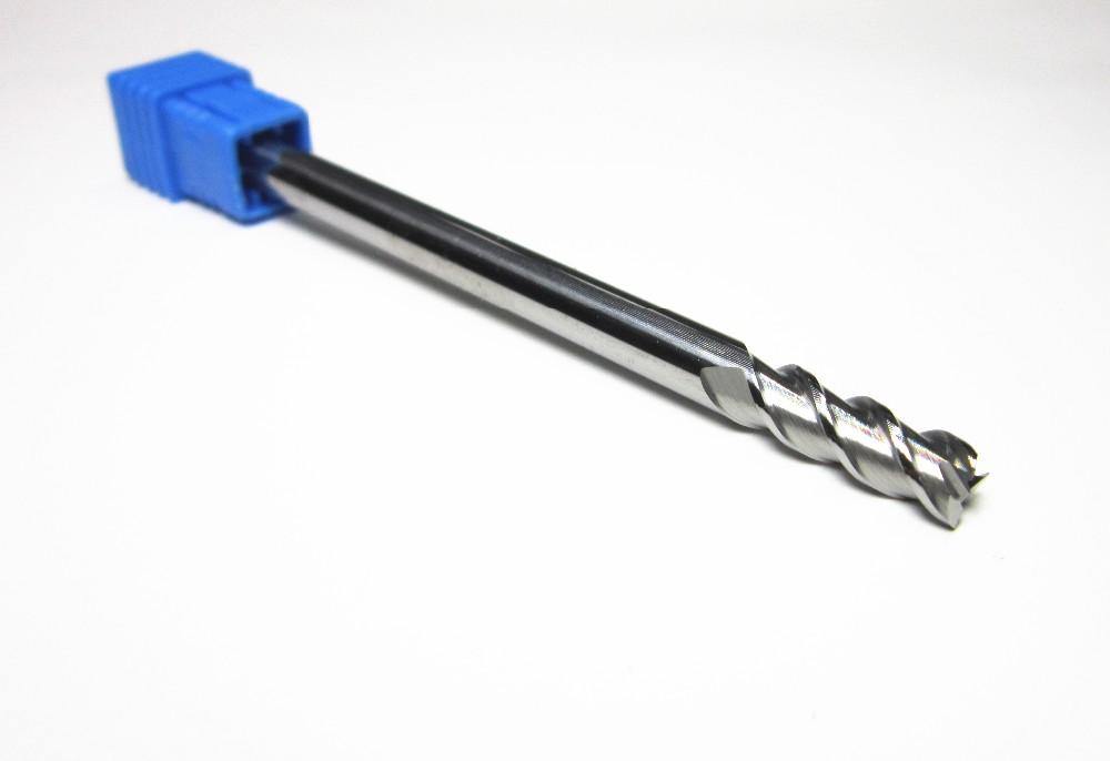 1PCS 6MM HRC45 3F for aluminium long shank L-100mm tungsten carbide end mills set bits - Extrusion and CNC