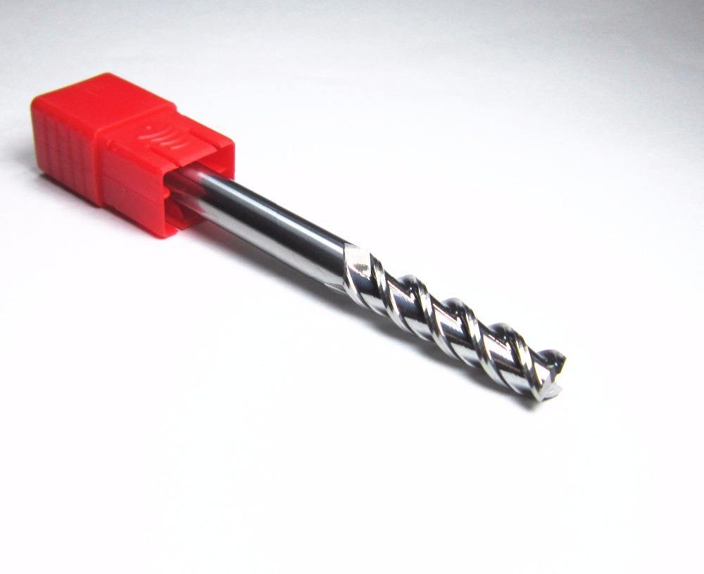 1PCS 8MM 3 flutes HRC55 for hard aluminium long shank L-100 mm tungsten carbide end mills set bits - Extrusion and CNC