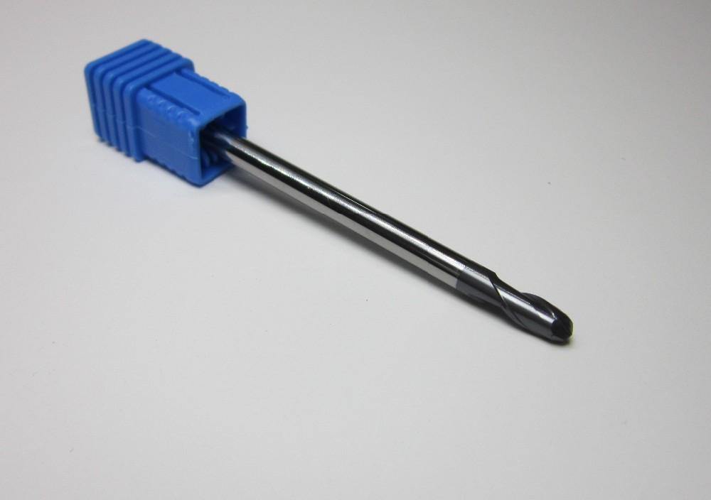 1PCS R2.0MM HRC45 2F Long shank L-75mm Carbide Ball Nose End Mills set bit - Extrusion and CNC