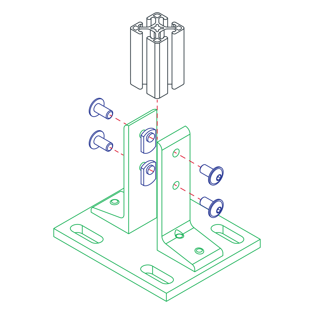 20 series 2040 profiles Floor Mount Base Plate Bracket Silver - Extrusion and CNC