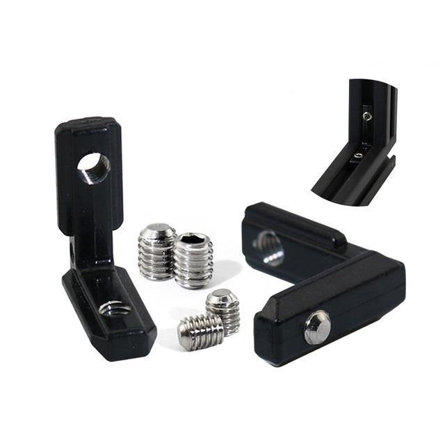 20 series L-Connector 20 Black - Extrusion and CNC