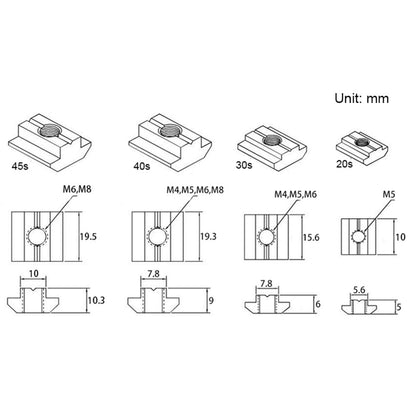 20 series T-Sliding Nut  M5 - Extrusion and CNC