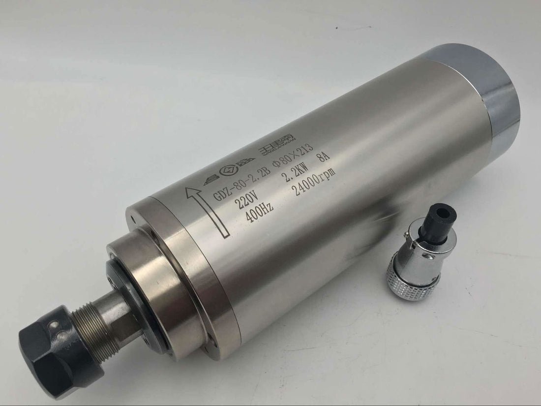 2200W 2.2KW 3HP 400Hz 80 mm diameter Water Cooled spindle 4 bearings - Extrusion and CNC
