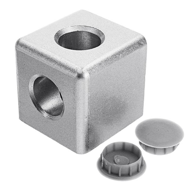 2 Sides Corner cube connector 20 series for extrusion aluminium profile 2020 with bolts and side covers - Extrusion and CNC