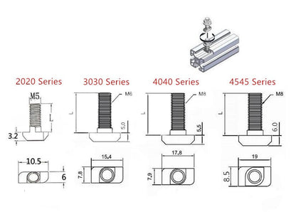 30 series T-BOLT M6-30MM - Extrusion and CNC
