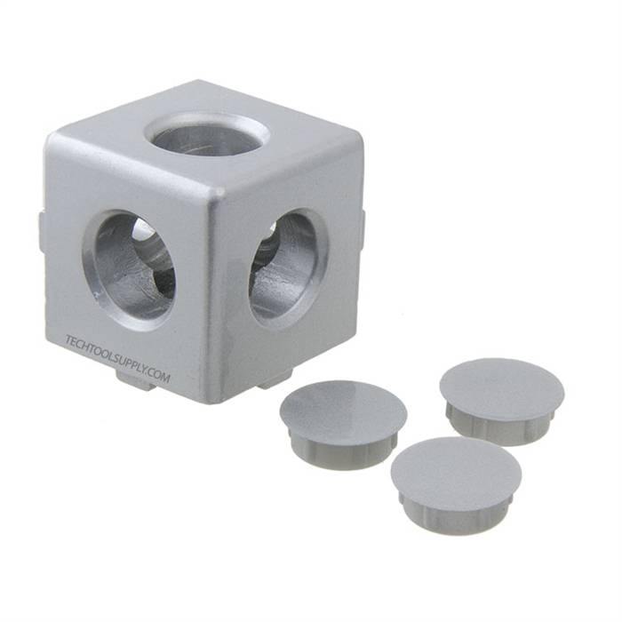 3 Sides Corner cube connector 30 series for extrusion aluminium profile 3030 with bolts and side covers - Extrusion and CNC