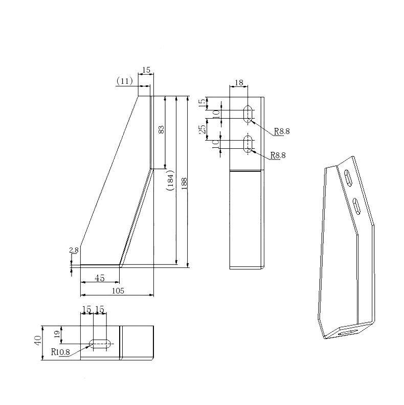 40 Series Gray aluminium Profile Connection Fence Fixed Connection Bracket - left and right - Extrusion and CNC