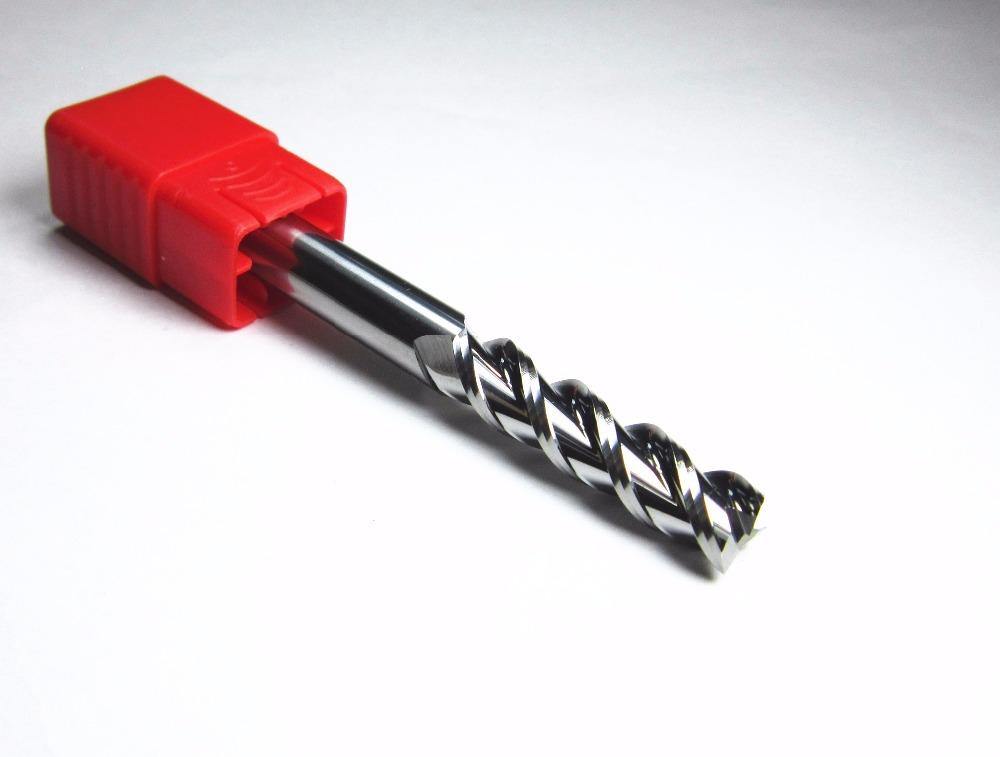 4PCS 3 flutes HRC55 for hard aluminium long shank L-100 mm tungsten carbide end mills set bits - Extrusion and CNC