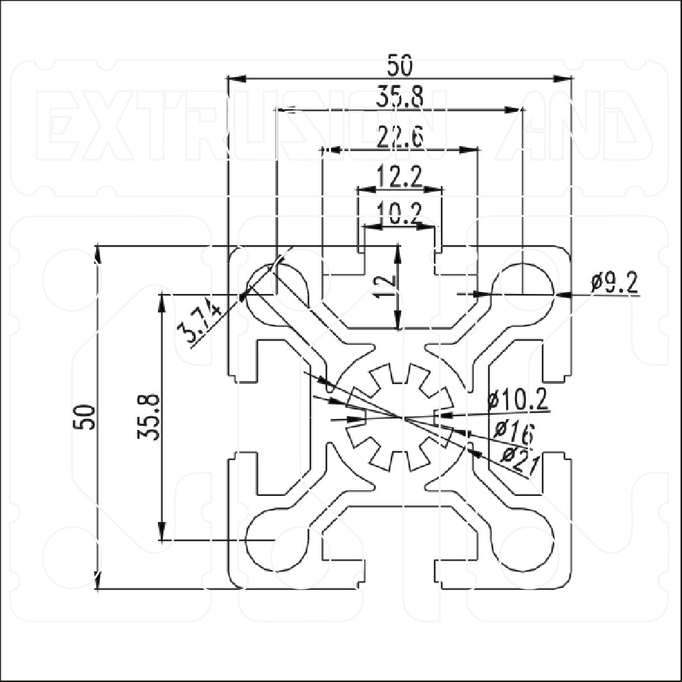 5050W-10mm - Extrusion and CNC