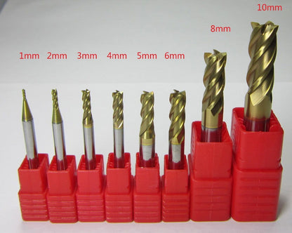 6PCS HRC62 4 flutes Tungsten Carbide End Mills milling cutter bits - Extrusion and CNC