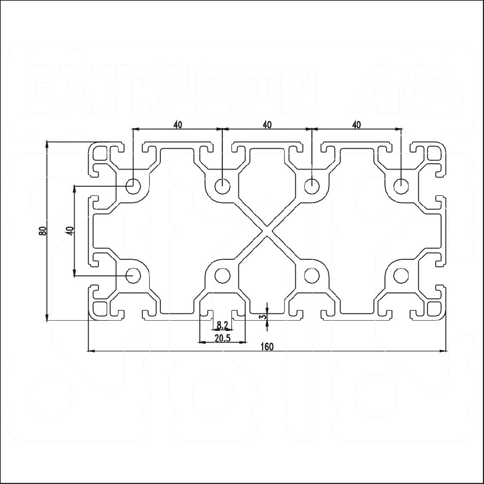 80160-8mm - Extrusion and CNC