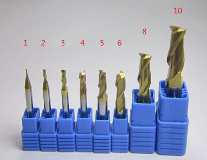 8PCS HRC58 2F Tungsten Carbide End Mills milling cutter set bit - Extrusion and CNC