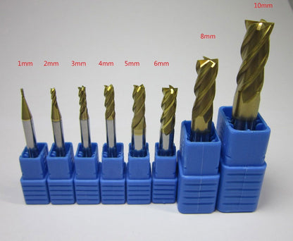 8PCS HRC58 4 flutes Tungsten Carbide End Mills milling cutter bit - Extrusion and CNC