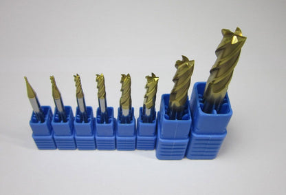 8PCS HRC58 4 flutes Tungsten Carbide End Mills milling cutter bit - Extrusion and CNC