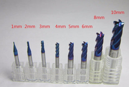 8PCS HRC68 4F Tungsten Carbide End Mills milling cutter bit - Extrusion and CNC