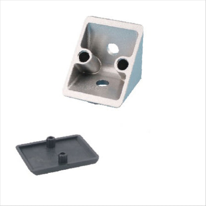 90 DEGREE Corner Cast Brackets 2020 with Black Lid -ZINC - Extrusion and CNC