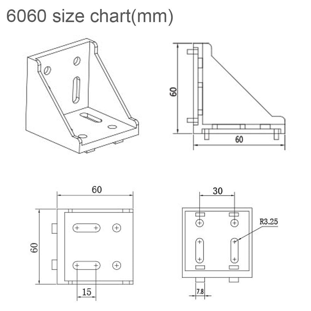 90 Degree 30 series Cast Aluminium Corner Brackets 6060 - Extrusion and CNC