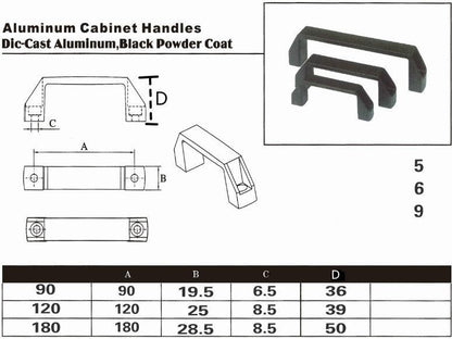 Aluminium Handle for Aluminium Profile Accessories 120 mm silver - Extrusion and CNC