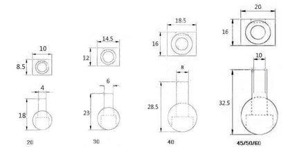 Anchor connector  20 series - Extrusion and CNC