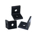 Black 4040 Inside Corner Brackets 2 hole 40 series - Extrusion and CNC