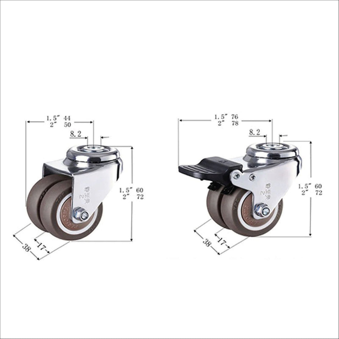 Caster Wheel set of 4 - Extrusion and CNC