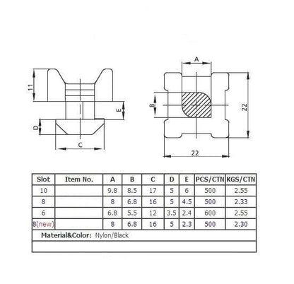 Cross Cable Binder ( Cable Clamp ) for extrusion T-Slot Aluminium slot 10 - Extrusion and CNC