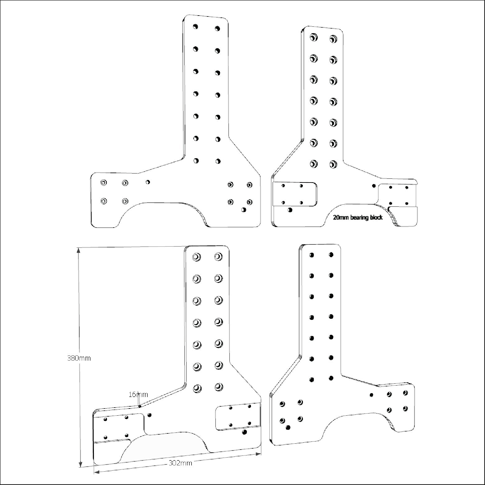 Gantry Plate Raises CNC kit 304 MM - Extrusion and CNC
