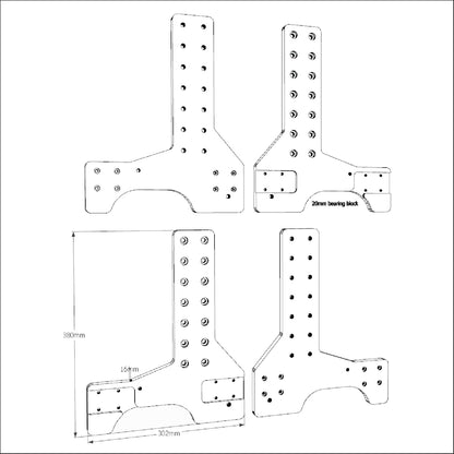 Gantry Plate Raises CNC kit 304 MM - Extrusion and CNC