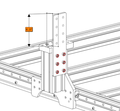 Gantry Plate Raises CNC kit 304 MM - Extrusion and CNC