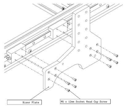 Gantry Plate Raises CNC kit 304 MM - Extrusion and CNC