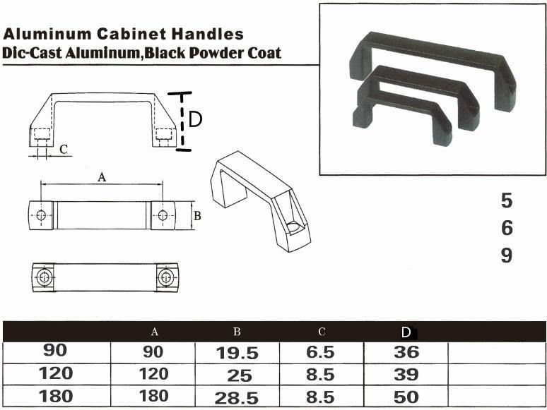 Nylon Handle for Aluminium Profile Accessories 120 mm - Extrusion and CNC