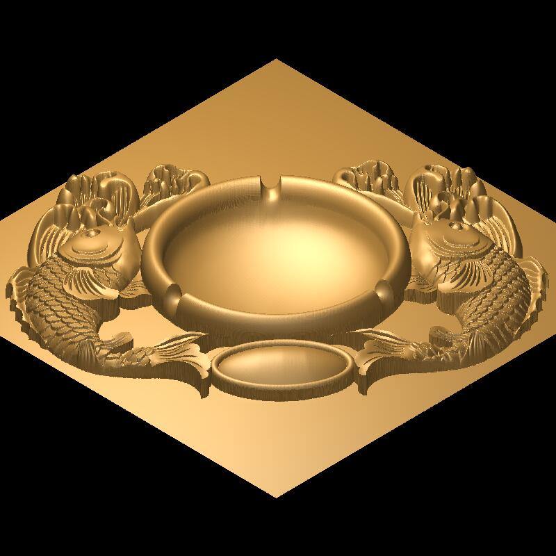 STL Format 3D  Ashtray - 006 - Extrusion and CNC