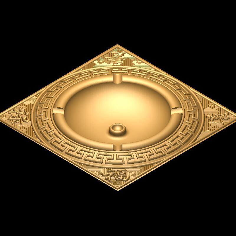 STL Format 3D  Ashtray - 020 - Extrusion and CNC