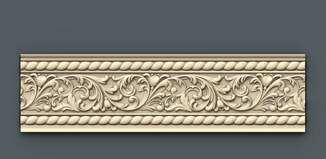 STL Format 3D  Border Decoration -045 - Extrusion and CNC