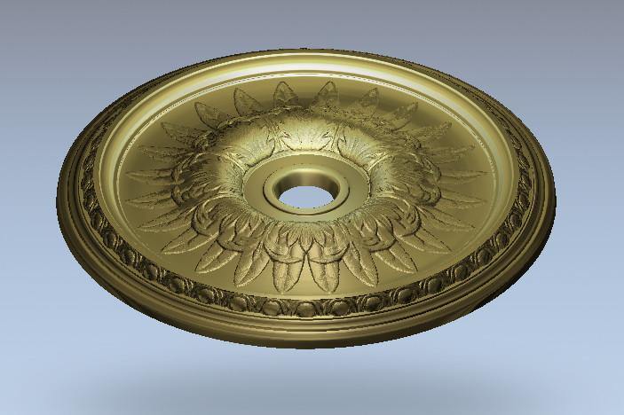 STL Format 3D Furniture Ceiling Decoration Round Patterns - 001 - Extrusion and CNC