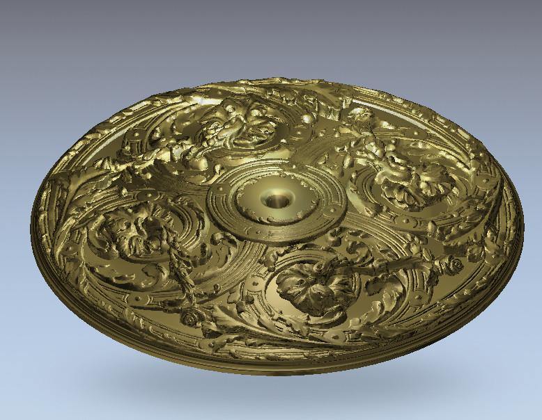 STL Format 3D Furniture Ceiling Decoration Round Patterns - 002 - Extrusion and CNC
