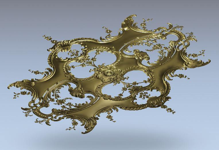STL Format 3D Furniture Ceiling Decoration Round Patterns - 005 - Extrusion and CNC