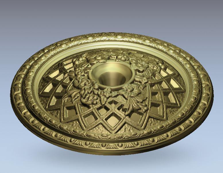 STL Format 3D Furniture Ceiling Decoration Round Patterns - 007 - Extrusion and CNC