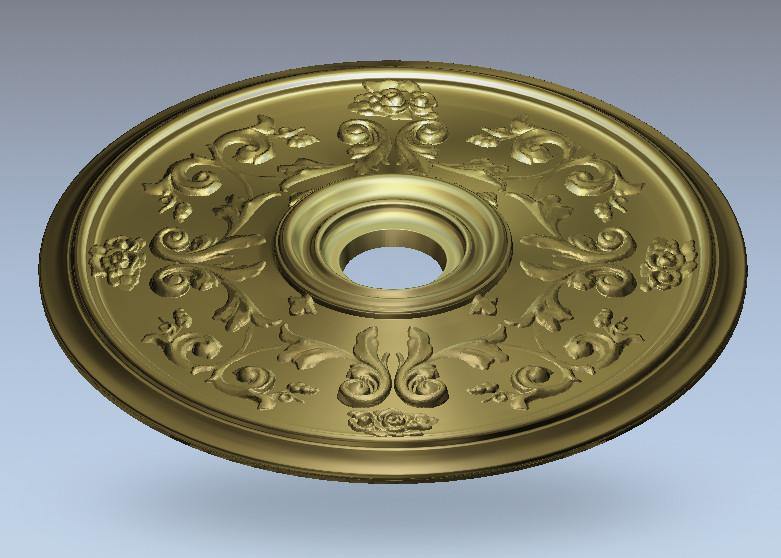 STL Format 3D Furniture Ceiling Decoration Round Patterns - 009 - Extrusion and CNC