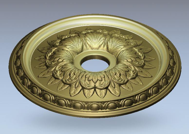 STL Format 3D Furniture Ceiling Decoration Round Patterns - 011 - Extrusion and CNC