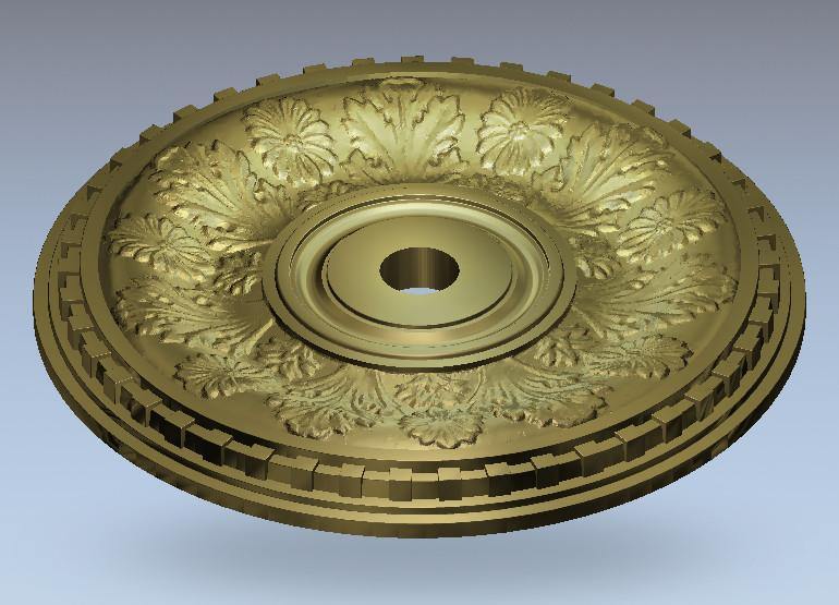 STL Format 3D Furniture Ceiling Decoration Round Patterns - 012 - Extrusion and CNC