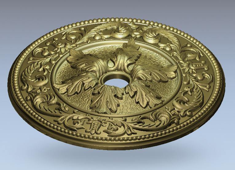 STL Format 3D Furniture Ceiling Decoration Round Patterns - 014 - Extrusion and CNC