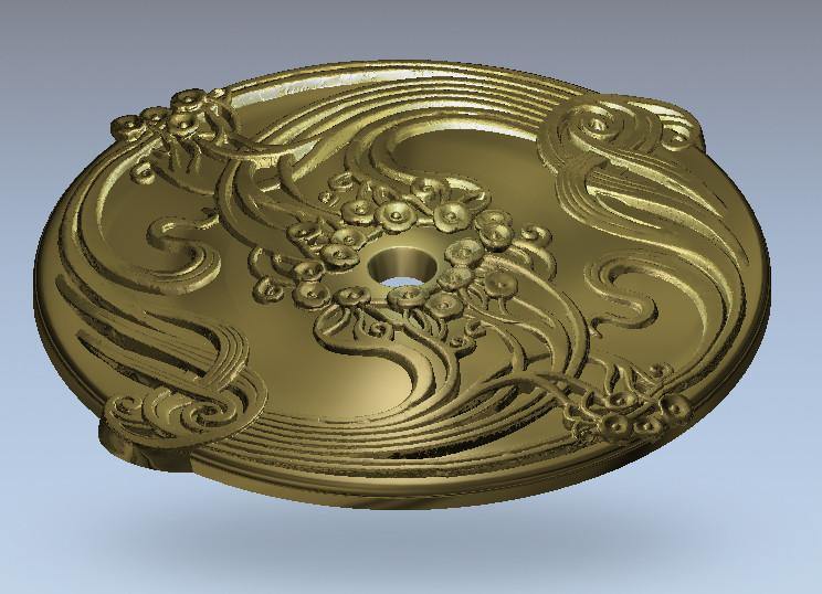 STL Format 3D Furniture Ceiling Decoration Round Patterns - 024 - Extrusion and CNC