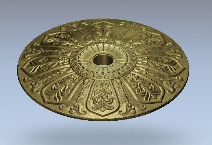 STL Format 3D Furniture Ceiling Decoration Round Patterns - 025 - Extrusion and CNC
