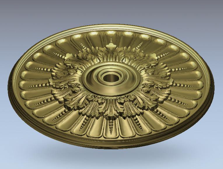 STL Format 3D Furniture Ceiling Decoration Round Patterns - 030 - Extrusion and CNC