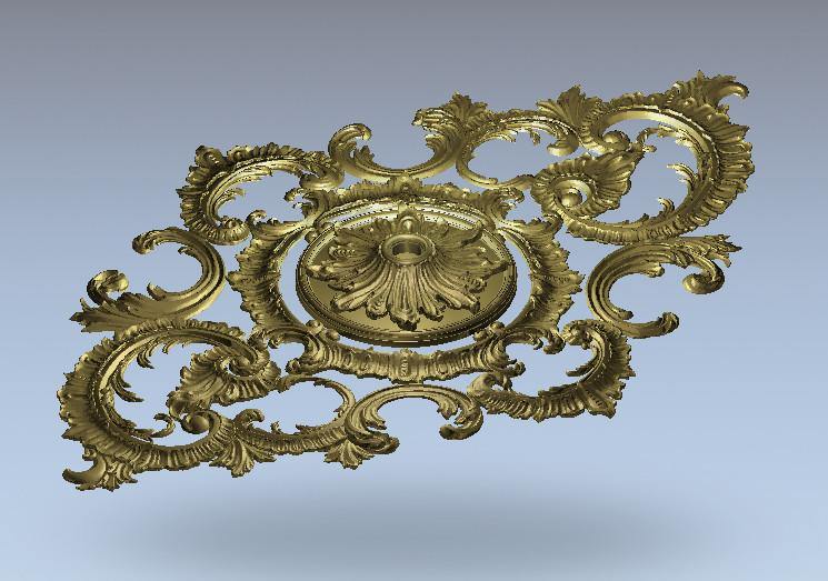 STL Format 3D Furniture Ceiling Decoration Round Patterns - 045 - Extrusion and CNC