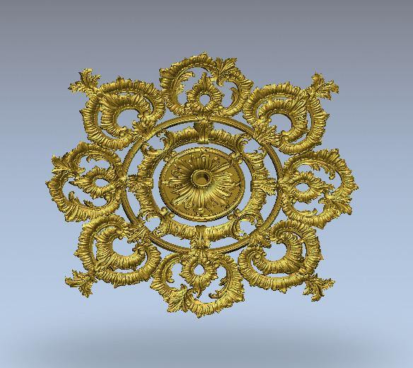 STL Format 3D Furniture Ceiling Decoration Round Patterns - 086 - Extrusion and CNC